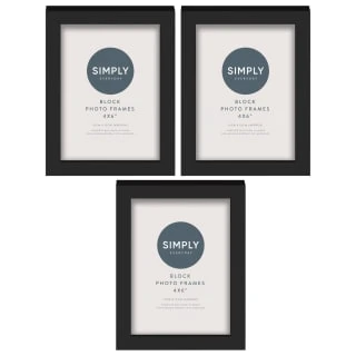 Simply Everyday 4 X 6" Block Frames 3pk - Black 3 Simply Everyday 4 X 6" Block Frames 3pk - Black