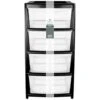 B&M 4 Tier Drawer - Black 2 B&M 4 Tier Drawer - Black -Home Furnishings Store 302305 set of 4 drawers black