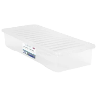 B&M Underbed Storage Box With Lid 55L - Clear 3 B&M Underbed Storage Box With Lid 55L - Clear