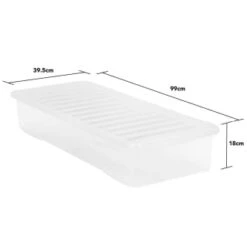 B&M Underbed Storage Box With Lid 55L - Clear 9 B&M Underbed Storage Box With Lid 55L - Clear -Home Furnishings Store 307321 55l under bed storage box with lid 3