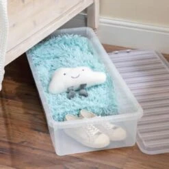B&M Underbed Storage Box With Lid 55L - Clear 8 B&M Underbed Storage Box With Lid 55L - Clear -Home Furnishings Store 307321 55l under bed storage box with lid 4