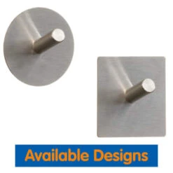B&M Metal Adhesive Hooks 4pk - Square -Home Furnishings Store 332165 metal adhesive hoot set of 4 round