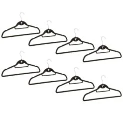 B&M Pure Velvet Hangers 8pk - Black -Home Furnishings Store 333534 8pk velvet hangers black group