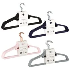 B&M Pure Velvet Hangers 8pk - Grey -Home Furnishings Store 333534 8pk velvet hangers group 1