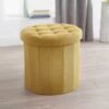B&M Round Storage Ottoman - Ochre -Home Furnishings Store 345784 round ochre ottoman