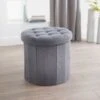 B&M Round Storage Ottoman - Grey -Home Furnishings Store 345786 round grey ottoman