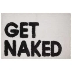 Get Naked Tufted Bath Mat - White 6 Get Naked Tufted Bath Mat - White -Home Furnishings Store 351414 urban tropics slogan tufted bathmat get naked