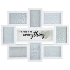 B&M Multi Aperture Photo Frame 8pc - Family Is Everything -Home Furnishings Store 362635 8 aperture quote frame family is everything white
