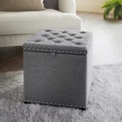 B&M Heritage Storage Ottoman - Grey