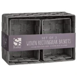 B&M Woven Storage Baskets 3pk - Silver