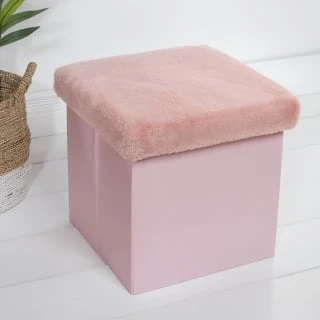 B&M Foldable Fur Seat - Blush 3 B&M Foldable Fur Seat - Blush