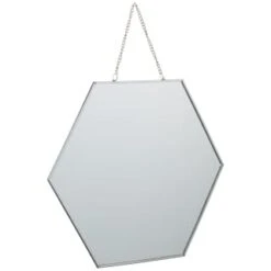 B&M Hanging Hexagon Mirror - Silver