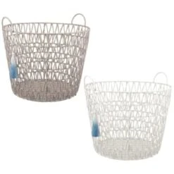B&M Storage Basket With Tassel - Grey -Home Furnishings Store 368485 basket with tassel main