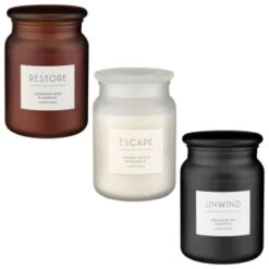 B&M Large Spa Scented Candle - Amber - Restore -Home Furnishings Store 368680 368679 368691 large spa candle group 2 2