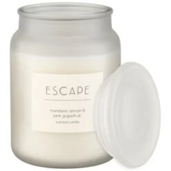 B&M Large Spa Scented Candle - White - Escape -Home Furnishings Store 368691 large spa candle escape 3