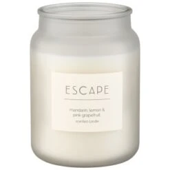 B&M Large Spa Scented Candle - White - Escape -Home Furnishings Store 368691 large spa candle escape 4