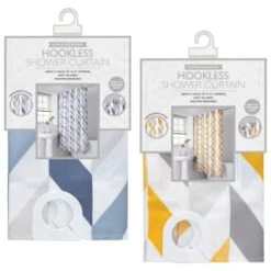 B&M Hookless Print Shower Curtain - Blue -Home Furnishings Store 369013 hookless shower curtain group