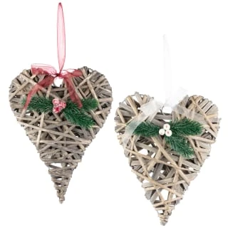 B&M Hanging Wicker Heart - White 4 B&M Hanging Wicker Heart - White - Image 2