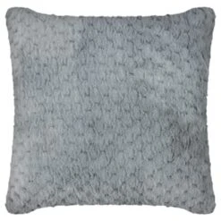 Waffle Faux Fur Cushion - Grey