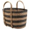 B&M Striped Wicker Basket - Black & Natural -Home Furnishings Store 374390 stripe wicker basket