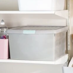 B&M Waffle Clip Box 25.5L - Grey -Home Furnishings Store 375472 grey 25 5l waffle clip box 3