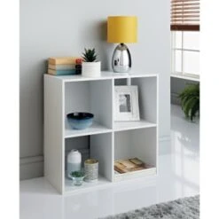 Lokken 4 Cube Basket Storage Unit - White