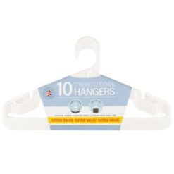 B&M Jumbo Hangers 10pk - White 8 B&M Jumbo Hangers 10pk - White -Home Furnishings Store 376557 10pk strong clothes hangers white 2
