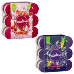Fabulosa Tea Lights 18pk - Winter Cherries -Home Furnishings Store 377619 18pk tea lights group