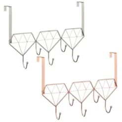 B&M Diamond Geo Overdoor Hooks - Rose Gold -Home Furnishings Store 377705 diamon geo over door hook main