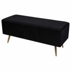 B&M Ottoman With Legs - Black