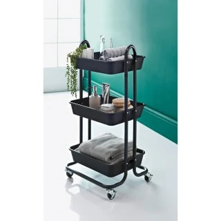 Spaceways 3 Tier Multi-Purpose Trolley - Black 2 Spaceways 3 Tier Multi-Purpose Trolley - Black