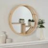 B&M Bamboo Mirror With Shelf - Natural Wood -Home Furnishings Store 380095 bamboo mirror with shelf