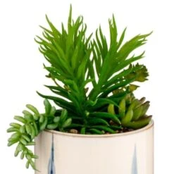 B&M Succulent In Blue Drip Pot -Home Furnishings Store 380106 succulent in blue drip pot 2