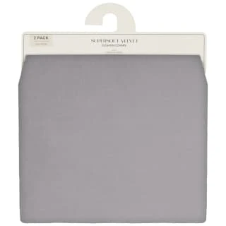 Supersoft Velvet Cushion Covers 2pk - Grey 3 Supersoft Velvet Cushion Covers 2pk - Grey