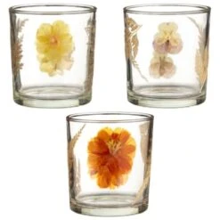 B&M Dried Flowers Tealight Holder - Orange -Home Furnishings Store 380589 dried flowers tealight holder group