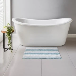 B&M Newbury Stripe Bath Mat 50 X 80cm - Blue 3 B&M Newbury Stripe Bath Mat 50 X 80cm - Blue