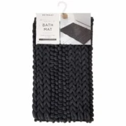 Retreat Knitted Bath Mat 50 X 80cm - Charcoal