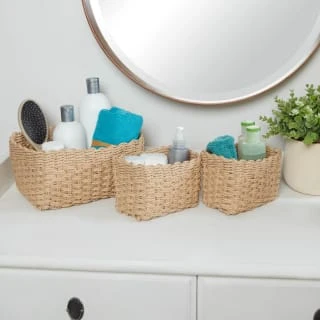 Samos Set Of 3 Storage Rope Baskets 3pk - Natural 3 Samos Set Of 3 Storage Rope Baskets 3pk - Natural