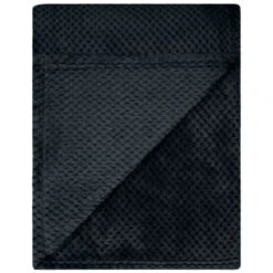 B&M Waffle Fleece Throw - Black 8 B&M Waffle Fleece Throw - Black -Home Furnishings Store 383147 supersoft waffle fleece throw black 3