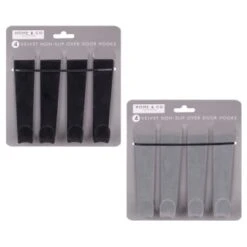 B&M Velvet Overdoor Hooks 4pk - Black -Home Furnishings Store 383665 4 velvet non slip over door hooks main