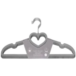 B&M Velvet Heart Shaped Hangers 8pk - Grey