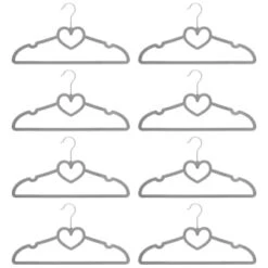 B&M Velvet Heart Shaped Hangers 8pk - Grey 8 B&M Velvet Heart Shaped Hangers 8pk - Grey -Home Furnishings Store 383671 8pk velvet shaped hangers hearts grey