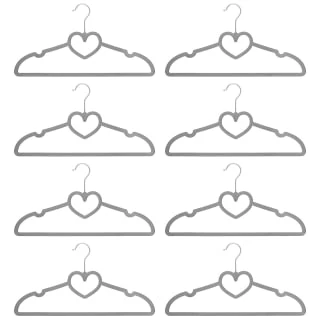 B&M Velvet Heart Shaped Hangers 8pk - Grey 5 B&M Velvet Heart Shaped Hangers 8pk - Grey - Image 3
