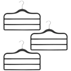 B&M Velvet Trouser Hangers 3pk - Black -Home Furnishings Store 383688 3pk pure velvet trouser hangers black