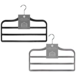 B&M Velvet Trouser Hangers 3pk - Black -Home Furnishings Store 383688 3pk pure velvet trouser hangers main