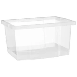 B&M Clear Storage Boxes With Lids 3pk 20L -Home Furnishings Store 384092 20l lidded box 3pk 2