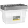 B&M Clear Storage Boxes With Lids 3pk 20L -Home Furnishings Store 384092 20l lidded box 3pk 3
