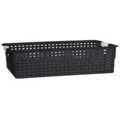 B&M Set Of Three Storage Baskets - Black -Home Furnishings Store 384207 3pk storage boxes black 2