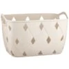 Diamond Embossed Cream Storage Basket - Large 2 Diamond Embossed Cream Storage Basket - Large -Home Furnishings Store 384959 diamond embossed storage basket cream large
