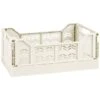 Midi Stacking Fold Flat Crate 30.6 X 20.5 X 12.6cm - Cream 2 Midi Stacking Fold Flat Crate 30.6 X 20.5 X 12.6cm - Cream -Home Furnishings Store 384974 home essentials midi stacking fold flat crate cream 2
